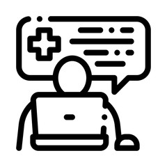 Poster - Online Diagnosis Icon Vector. Outline Online Diagnosis Sign. Isolated Contour Symbol Illustration