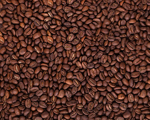 Wall Mural - roasted coffee grains background texture