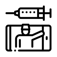 Poster - Doctor Syringe Icon Vector. Outline Doctor Syringe Sign. Isolated Contour Symbol Illustration
