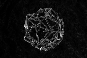 Poster - 3d render of abstract microscopic shape. Germ or bacteria concept. Illness, disease concept. High details.