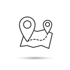 Poster - Route icon with pointers. Vector