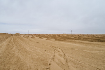 Wall Mural - aerial view of the dry land in Qinghai, China