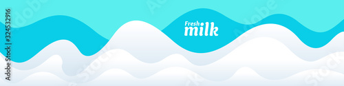 Cuadros en Lienzo Modern poster fresh milk with splashes on a light blue background