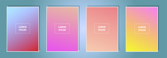 Fototapete - Modern vector template for cover, poster, brochure, mobile app. Abstract color gradient background