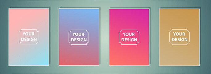 Fototapete - Modern vector template for cover, poster, brochure, mobile app. Abstract color gradient background