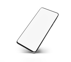 Wall Mural - modern frameless smartphone isolated on white background – mockup for mobile ui design