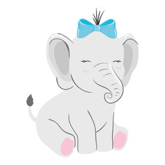 Poster - cute elephant animal isolated icon vector illustration design