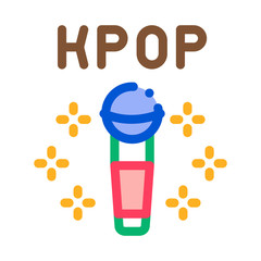 Sticker - Kpop Microphone Icon Vector. Outline Kpop Microphone Sign. Isolated Contour Symbol Illustration