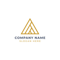 Wall Mural - abstract gold triangle logo design