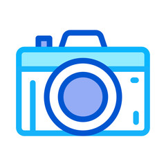 Wall Mural - Photo Camera Icon Vector. Outline Photo Camera Sign. Isolated Contour Symbol Illustration