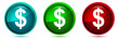 Dollar sign icon elegant round button set illustration