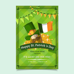 Wall Mural - Saint Patrick s Day Poster, Brochure, Holiday Invitation. Vector Illustration