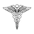 Caduceus - Medical Snake Outline Symbol Sign Logo Vector Eps isolated on white