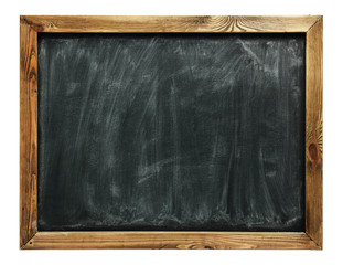 blank chalkboard in wooden frame