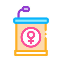 Poster - Pedestal Mike Icon Vector. Outline Pedestal Mike Sign. Isolated Contour Symbol Illustration