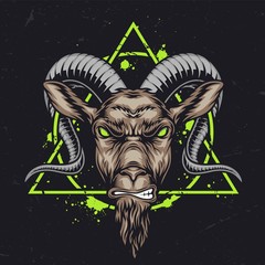 capricorn zodiac sign vintage concept