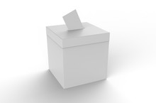 Ballot Box Isolated On A White Background. 3d Illustration