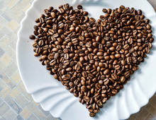 Heart From Coffee Beans 