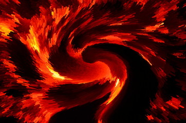 Poster -  Abstract graphic resource with imitation of movement of orange color.