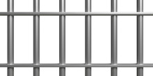 Jail Bars On White Background, Texture. 3d Illustration