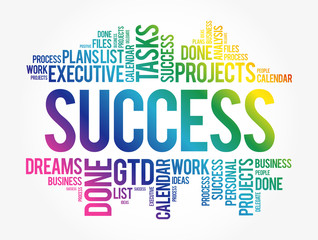 Wall Mural - Success word cloud collage, business concept background