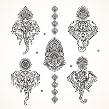 Elephant With Henna Mehndi Pattern Free Stock Photo - Public Domain ...