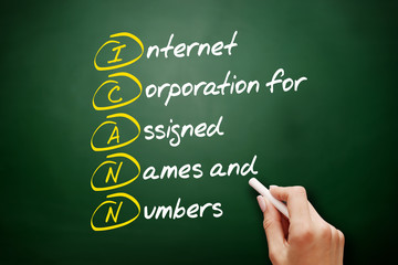 Aufkleber - icann acronym, technology concept background