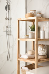 Sticker - Shelving unit with toiletries in bathroom interior