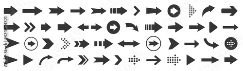 Cuadros en Lienzo Arrow icon. Mega set of vector arrows