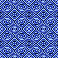 Aufkleber - Modern psychedelic seamless pattern in blue shades, great design for any purposes. Modern geometric vector illustration. Seamless pattern tile. Abstract graphic texture. Blue abstract background.