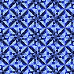 Aufkleber - Modern psychedelic seamless pattern in blue shades, great design for any purposes. Modern geometric vector illustration. Seamless pattern tile. Abstract graphic texture. Blue abstract background.