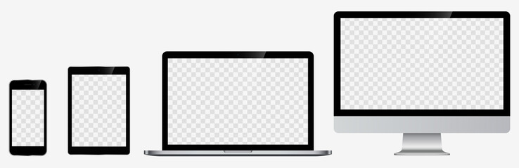 Computer, laptop, tablet, smartphone. Vector