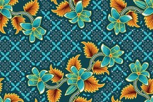 Seamless Pattern With Floral Vector Illustration, Tropical Batik Motif