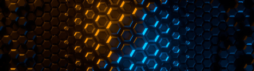 Fototapete - abstract bright creative wide background. modern clean minimalistic design. hexagonal geometric stru
