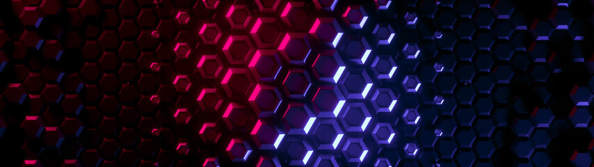 Fototapete - abstract bright creative wide background. modern clean minimalistic design. hexagonal geometric stru