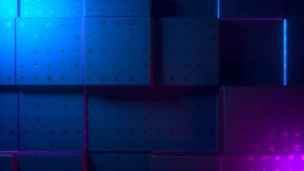 Poster - creative abstract background with geometric shapes. top view, modern trendy design, blocks structure