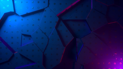 Poster - creative abstract background with geometric shapes. top view, modern trendy design, blocks structure