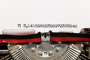 Poster - Pi number written on paper with typewriter