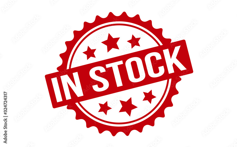 In Stock Text In Stock Rubber Stamp. Red In Stock Rubber Grunge Stamp Seal Vector ...