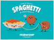 © Sze Wei Wong - Vintage poster design with vector spaghetti & meatballs character.