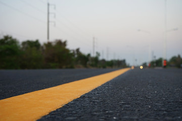 Road blur in Thailand and new construction completed