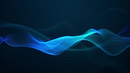 Poster - beautiful abstract wave technology digital network background with blue light digital effect corporate concept