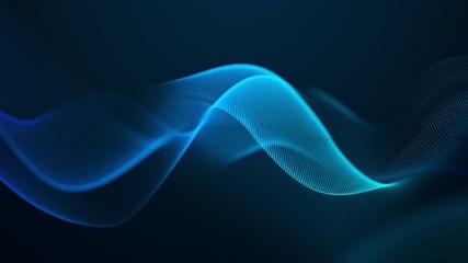 Poster - beautiful abstract wave technology digital network background with blue light digital effect corporate concept