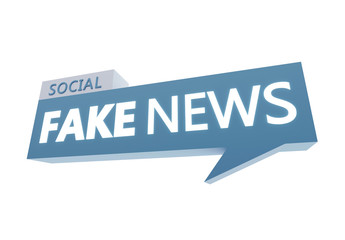 Poster - Fake News blue bubble 3D render