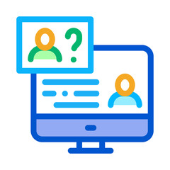 Poster - Message On Display Icon Vector. Outline Message On Display Sign. Isolated Contour Symbol Illustration