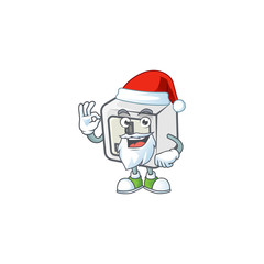 Wall Mural - A lovely Santa USB power socket mascot picture style with ok finger