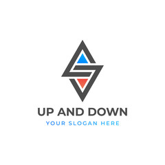 Up and down Logo with letter S element