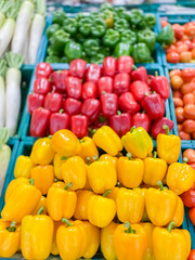 Bell peppers in the market food and vegetable backgrounds