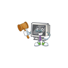 Sticker - A wise Judge vintage monitor in comic strip character design