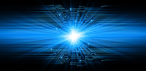 Blue cyber circuit future technology concept background